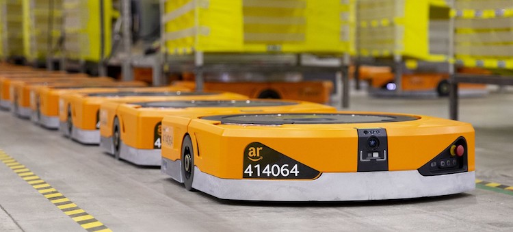 Robots at Amazon warehouse